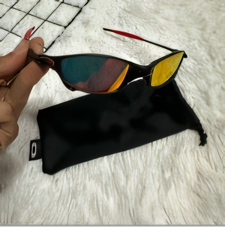 Óculos Masculino Estilo Urbano Vermelho E Preto